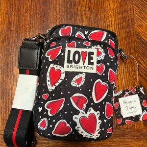 Brighton Love Heart Print Crossbody Bag